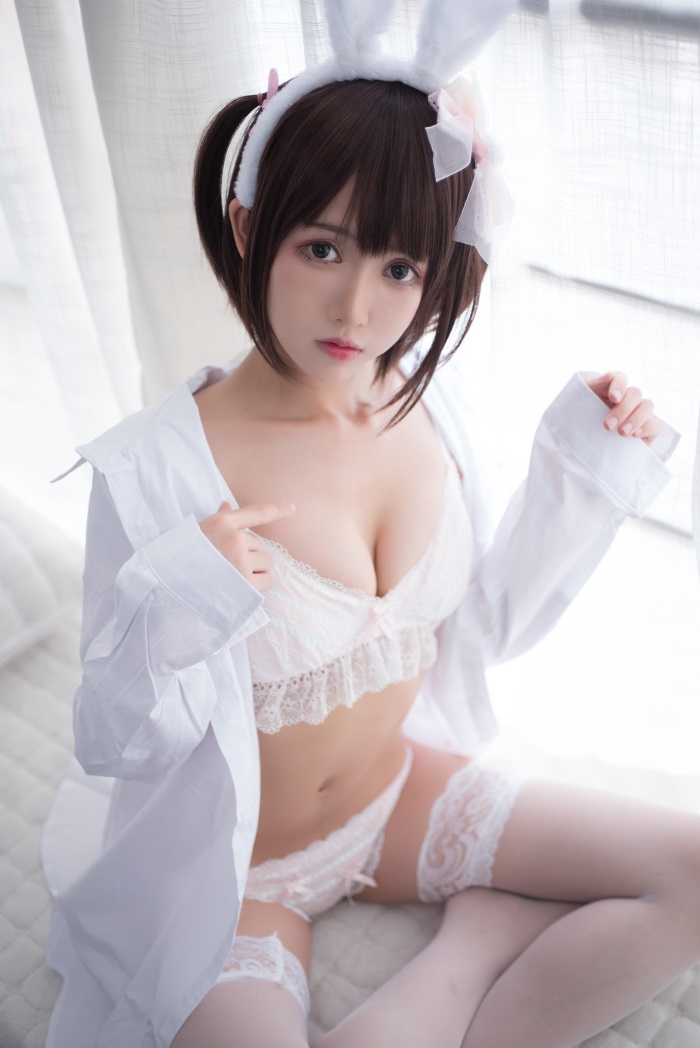 网红Coser@鳗鱼霏儿 - 兽耳 白色蕾丝情趣 [17P/172MB] 网红写真-第1张