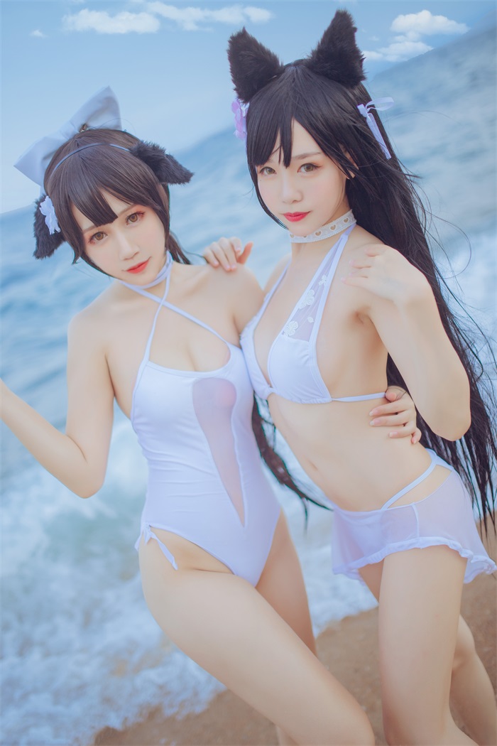 微博人气Coser@抖娘-利世 抖娘×不呆猫 獒犬海边泳装 [41P/326MB] 网红写真-第3张