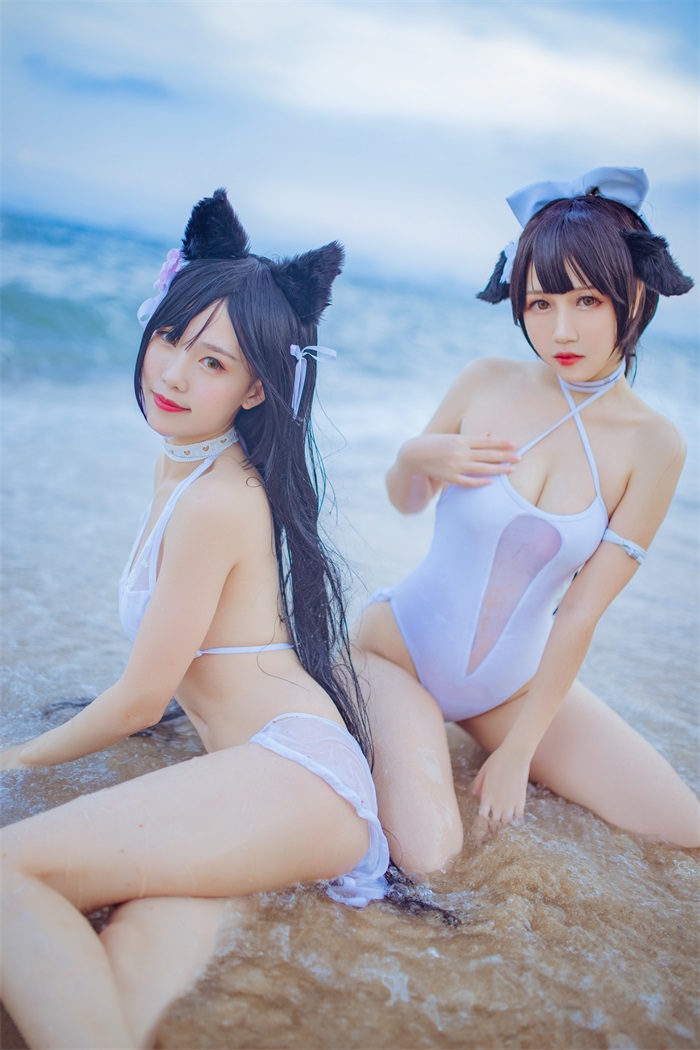 微博人气Coser@抖娘-利世 抖娘×不呆猫 獒犬海边泳装 [41P/326MB] 网红写真-第4张