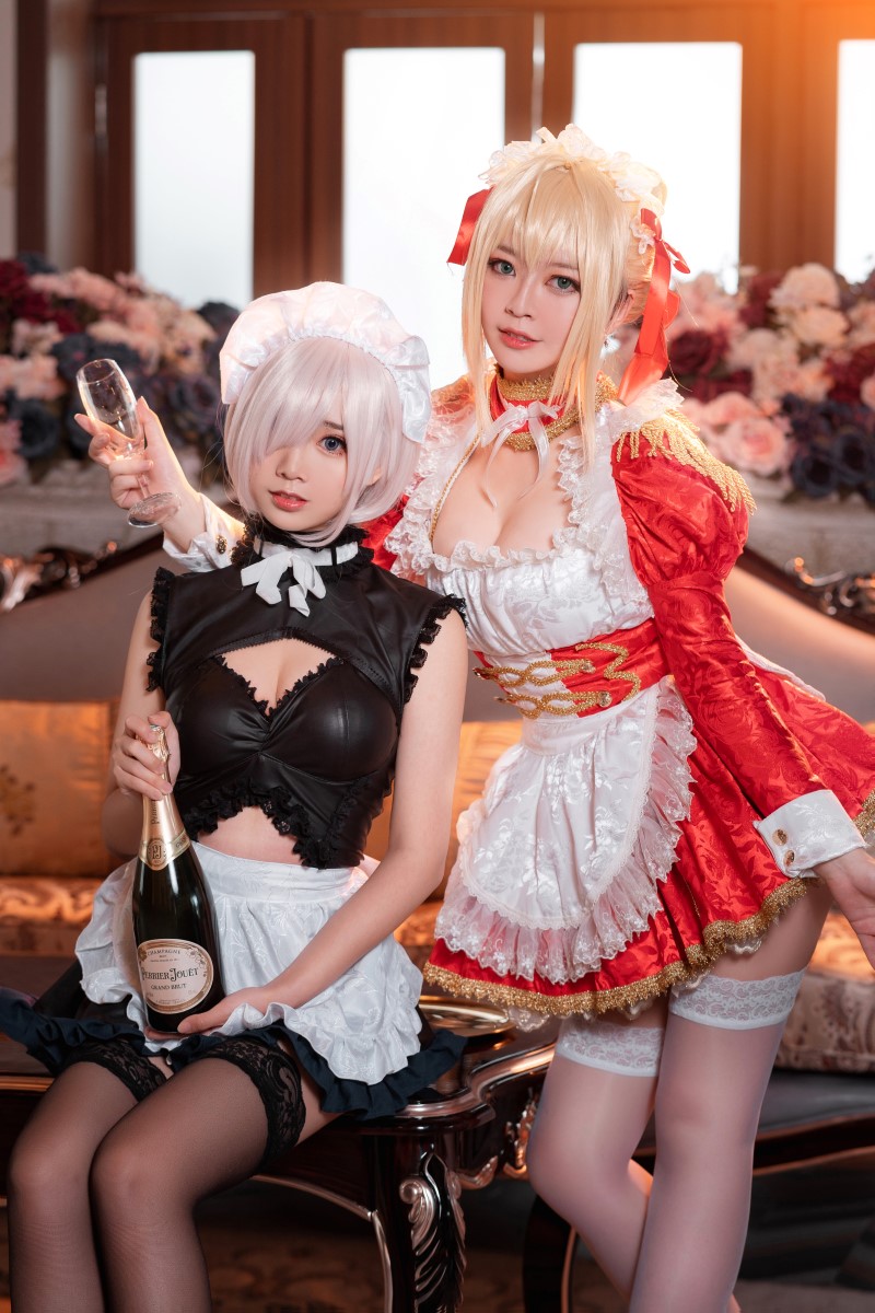 微博人气Coser@半半子X面饼仙儿 Claudius x Kyrielight Maid [22P/224MB] 网红写真-第1张