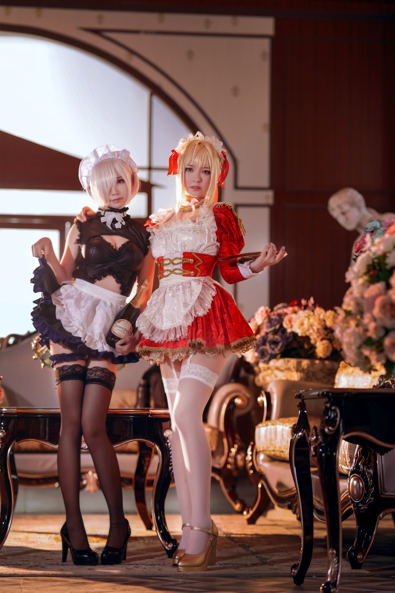 微博人气Coser@半半子X面饼仙儿 Claudius x Kyrielight Maid [22P/224MB] 网红写真-第2张