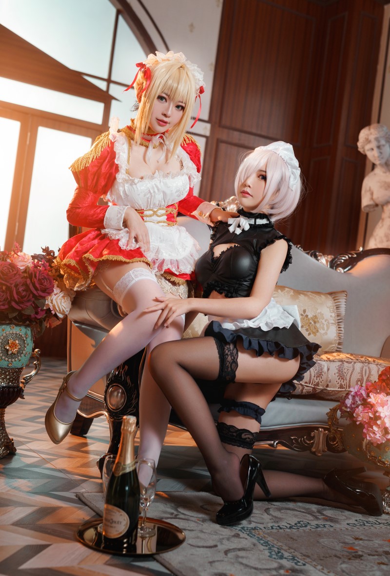 微博人气Coser@半半子X面饼仙儿 Claudius x Kyrielight Maid [22P/224MB] 网红写真-第4张