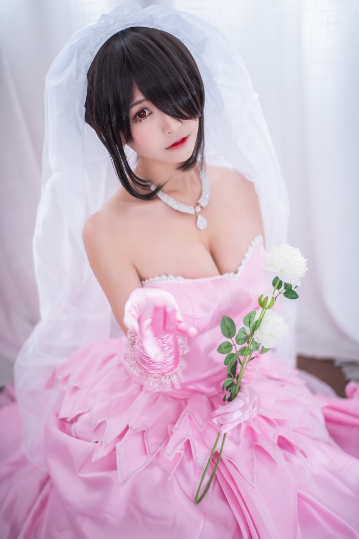 人气动漫Coser@鳗鱼霏儿 - 狂三系列 婚纱 [14P/308MB] 网红写真-第1张