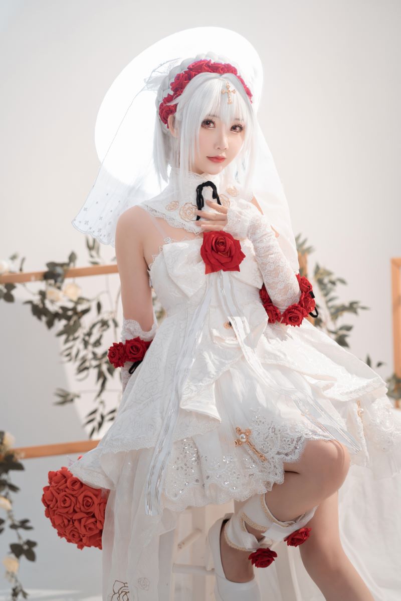 网红Coser@面饼仙儿 德丽莎婚纱 [13P/92MB] 网红写真-第1张