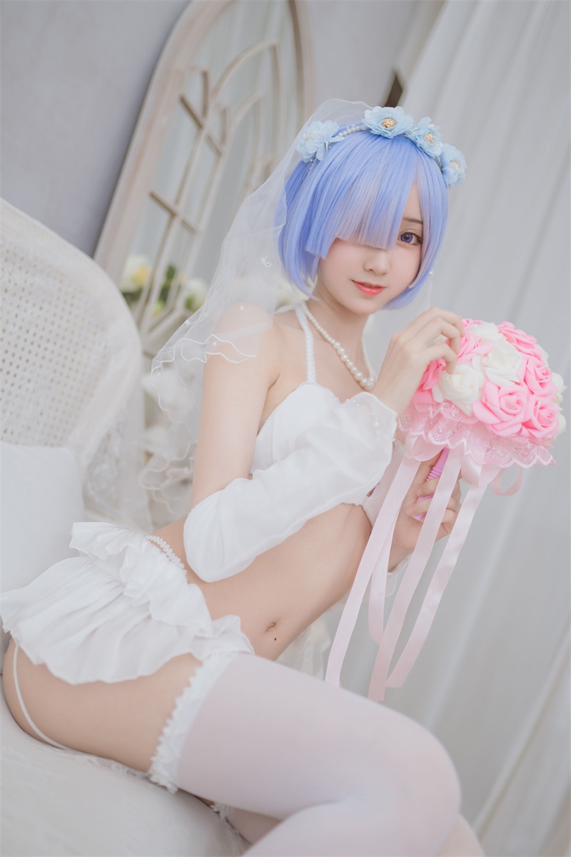 网紅Coser@木绵绵OwO 蕾姆婚纱 [30P/210MB] 网红写真-第1张