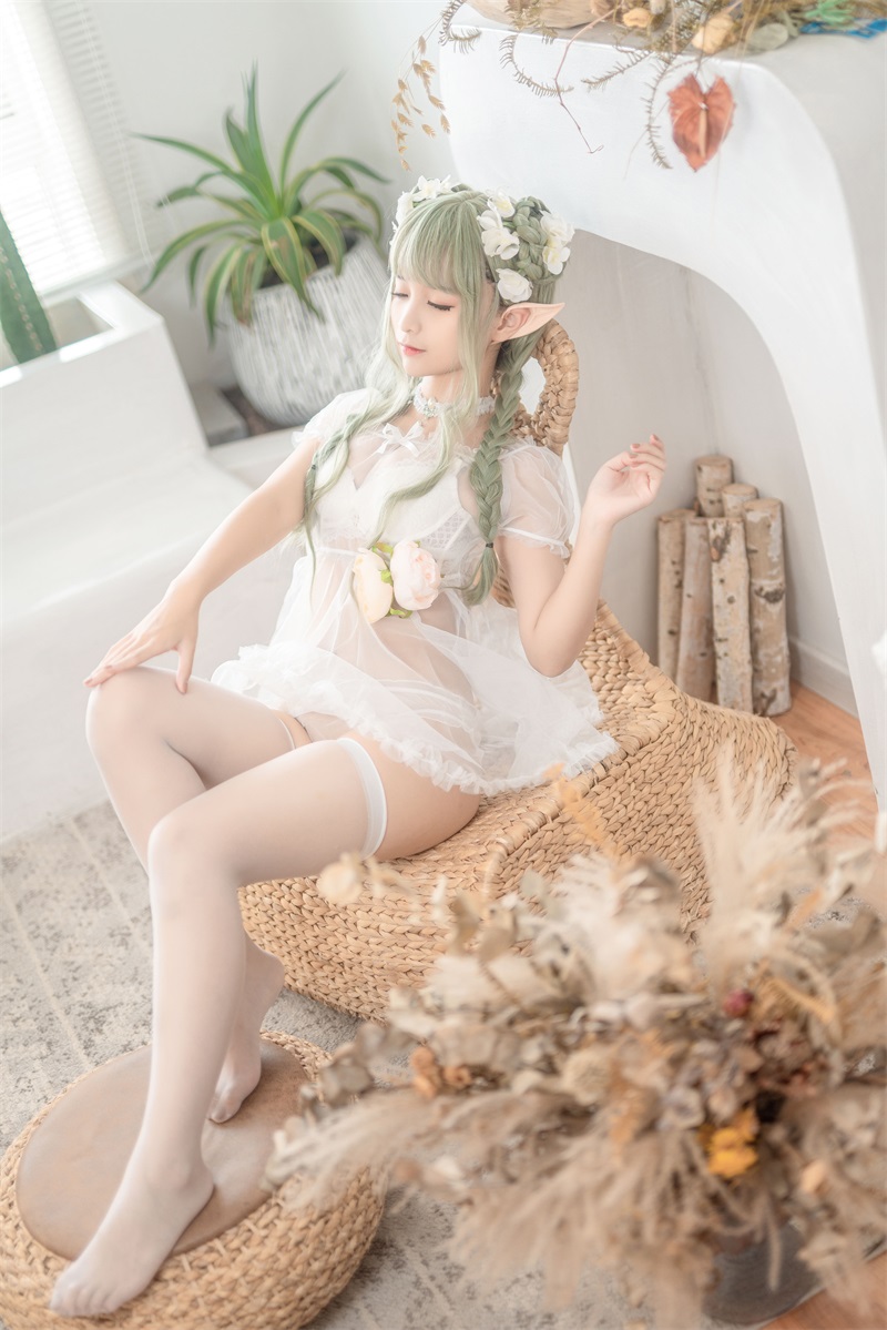 网红Coser@蠢沫沫《尖耳国度》绿精灵 [40P/547MB] 网红写真-第3张