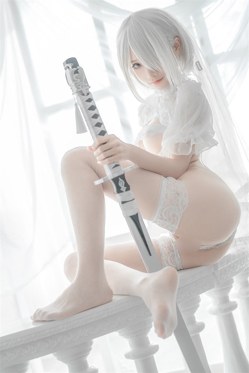 网红Coser@蠢沫沫 2B 白婚纱 [59P/536MB] 网红写真-第4张