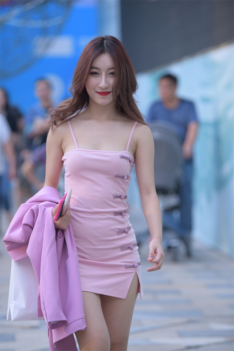 精选街拍 NO.599 粉色吊带裙美女3 [40P/39MB] 其它写真-第1张