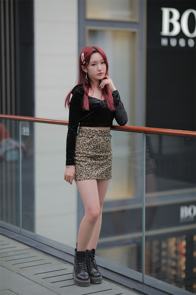 精选街拍 NO.703 豹纹短裙红发美女 [95P/112MB] 其它写真-第3张