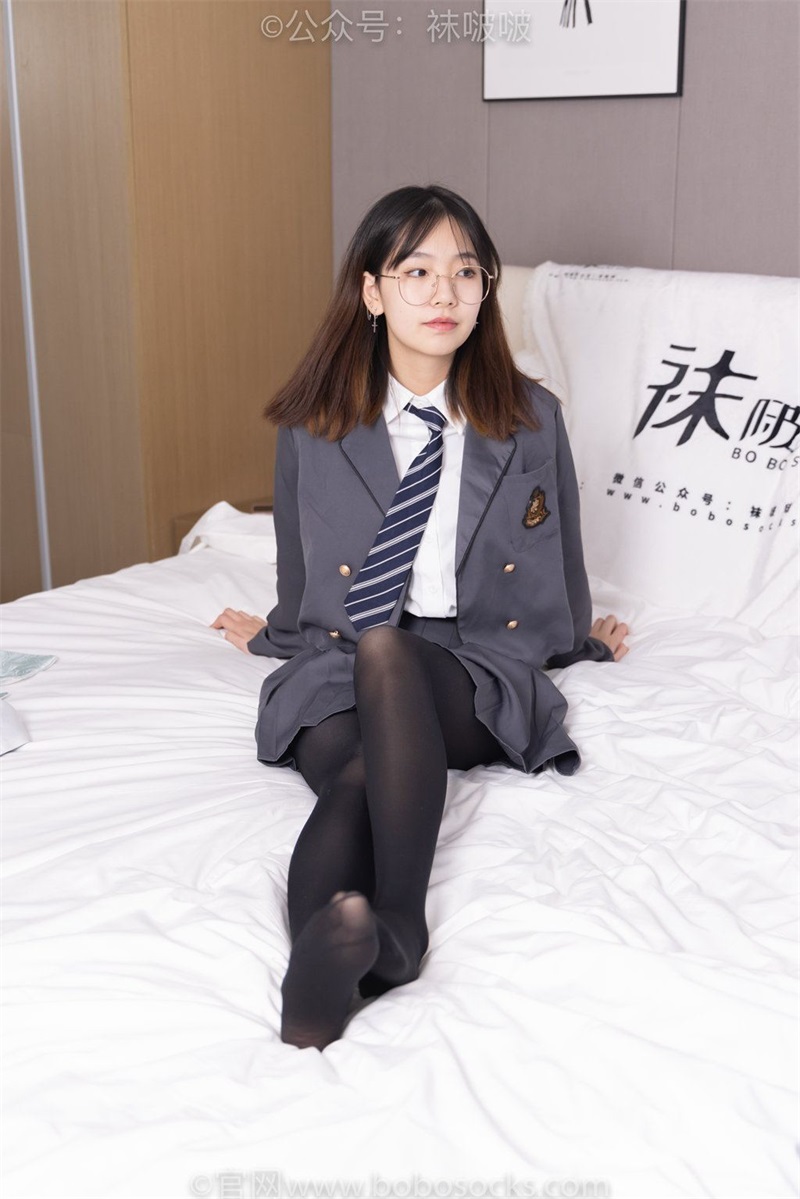 [BoBoSocks袜啵啵] 060期：小甜豆-JK制服 皮鞋 厚嘿丝 [144P/1V/6.91G] 年费专享-第3张