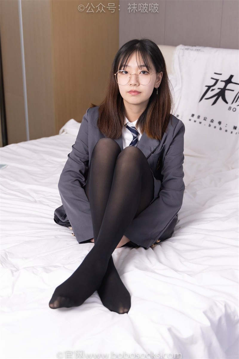 [BoBoSocks袜啵啵] 060期：小甜豆-JK制服 皮鞋 厚嘿丝 [144P/1V/6.91G] 年费专享-第2张