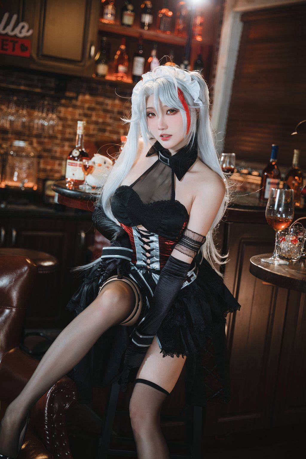 动漫Coser@瓜希酱 欧根亲王 沉醉于夜 [20P/150MB] 网红写真-第3张