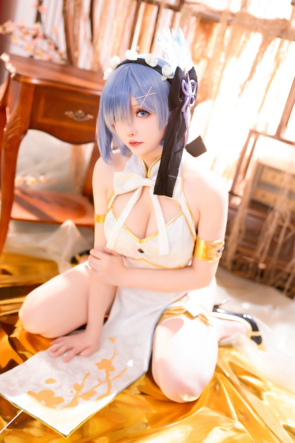 微博红人@星之迟迟 24年01月计划B 蕾姆旗袍 [76P/282MB] 网红写真-第2张