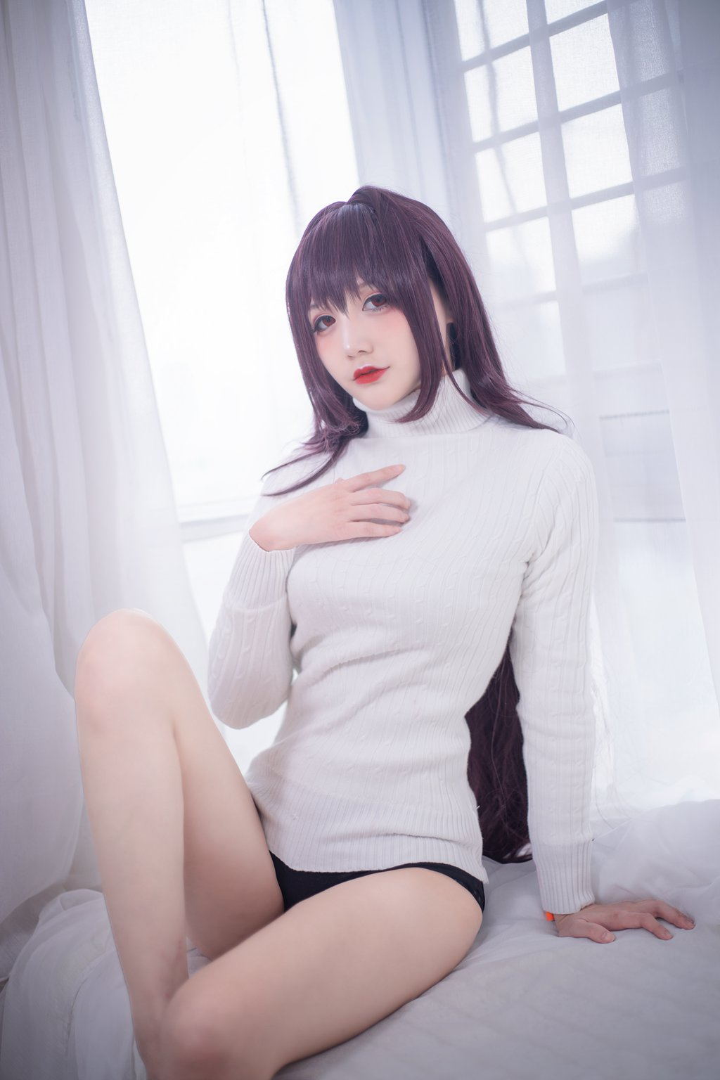 知名动漫博主@仙九Airi 斯卡哈毛衣 [21P/225MB] 网红写真-第1张