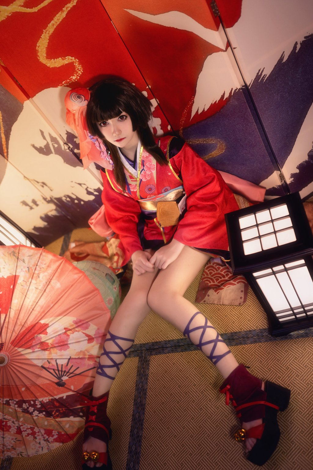 微博红人动漫Coser@南桃Momoko 神乐和服[13P-29MB] 网红写真-第1张