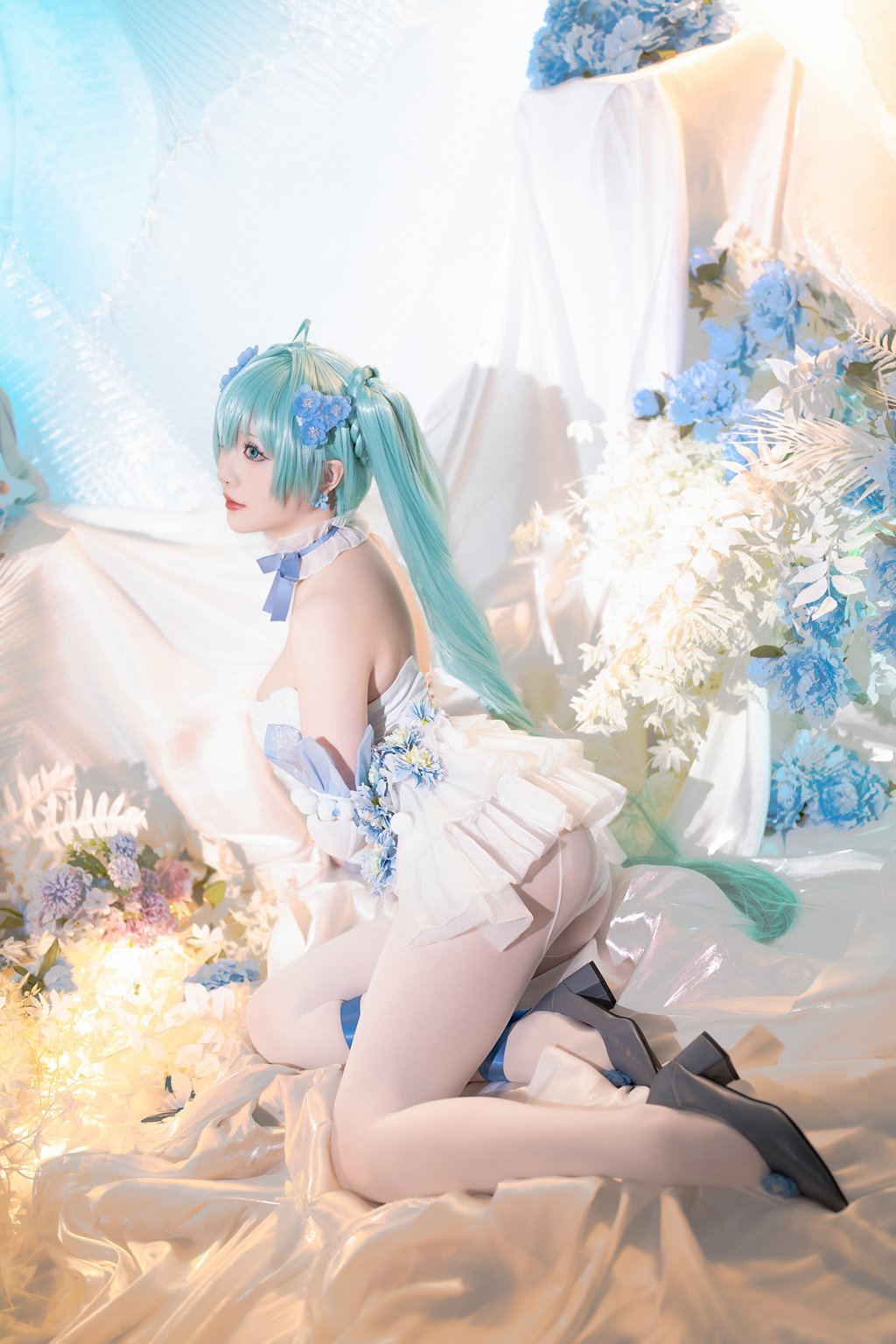 微博红人@星之迟迟 24年02月计划A 初音未来-粉蝶花精灵 [54P/1V/1.07G] 网红写真-第4张