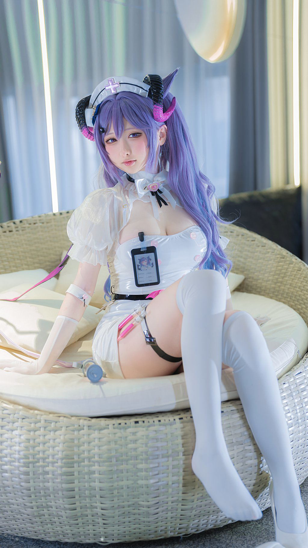 动漫博主@樱梨梨 刻晴魅魔护士 [30P-383MB] 网红写真-第4张
