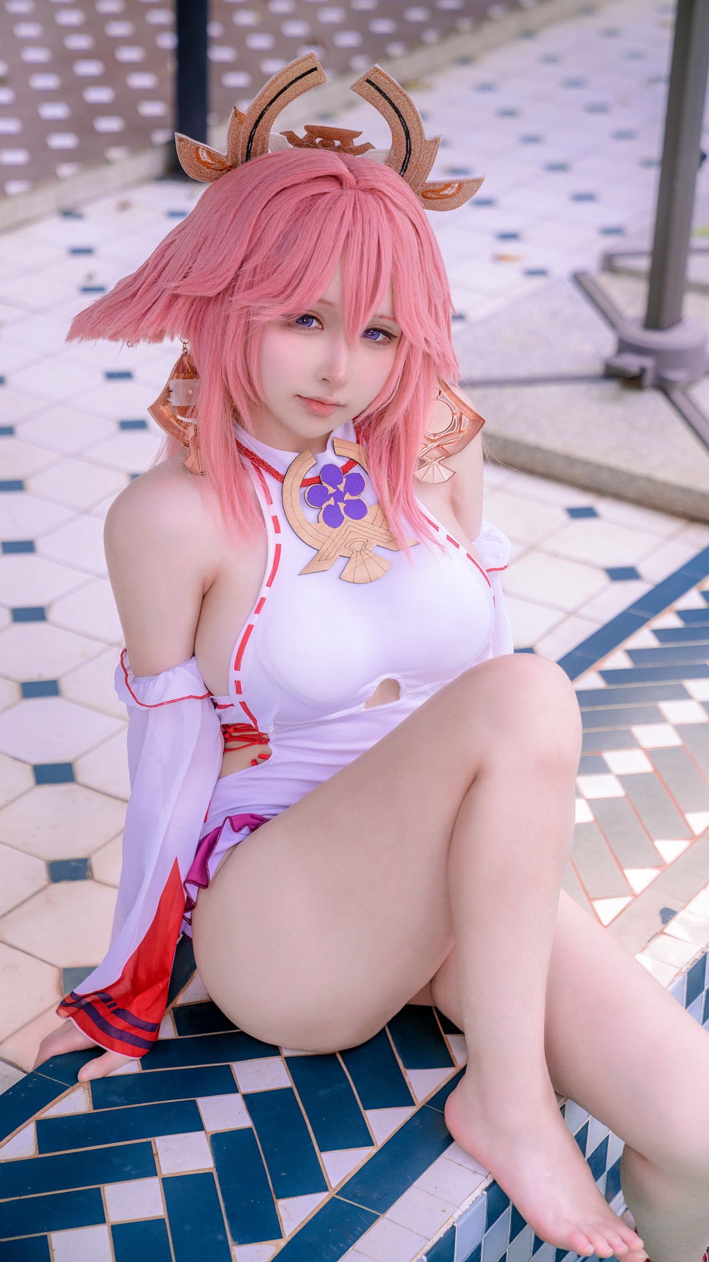动漫博主@樱梨梨 八重神子泳装[29P/429MB] 网红写真-第2张