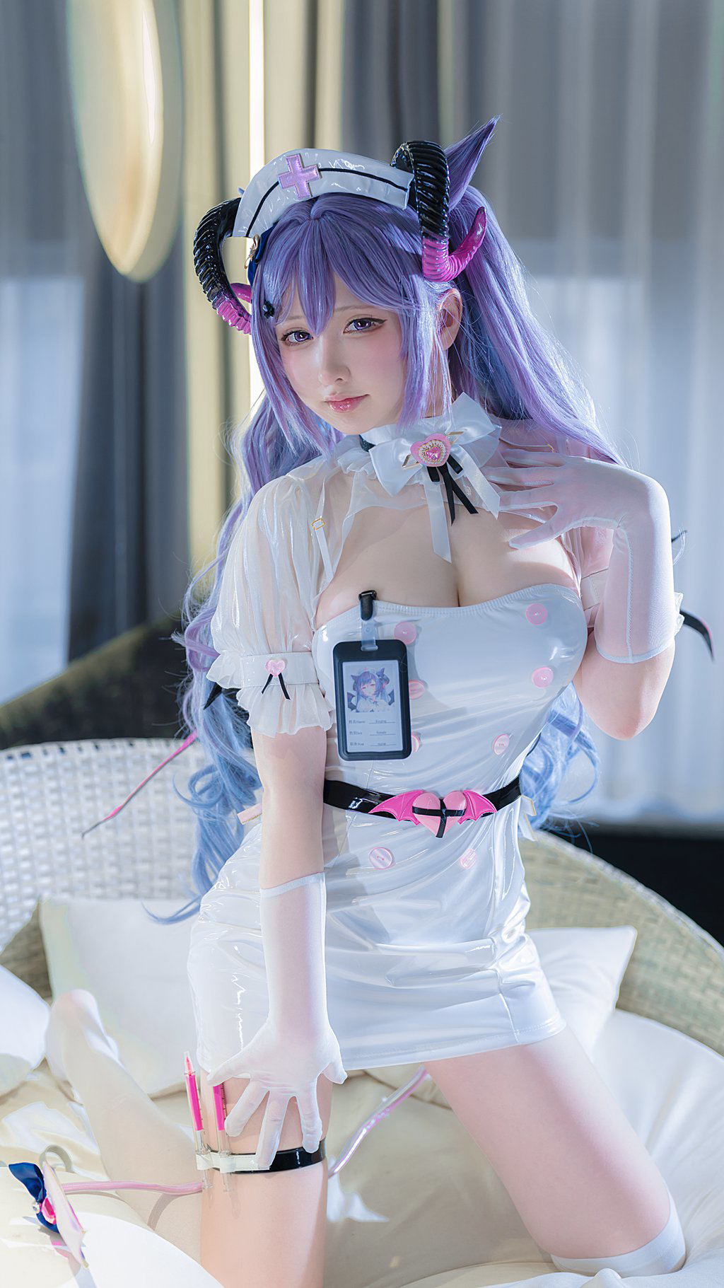 动漫博主@樱梨梨 刻晴魅魔护士 [30P-383MB] 网红写真-第1张