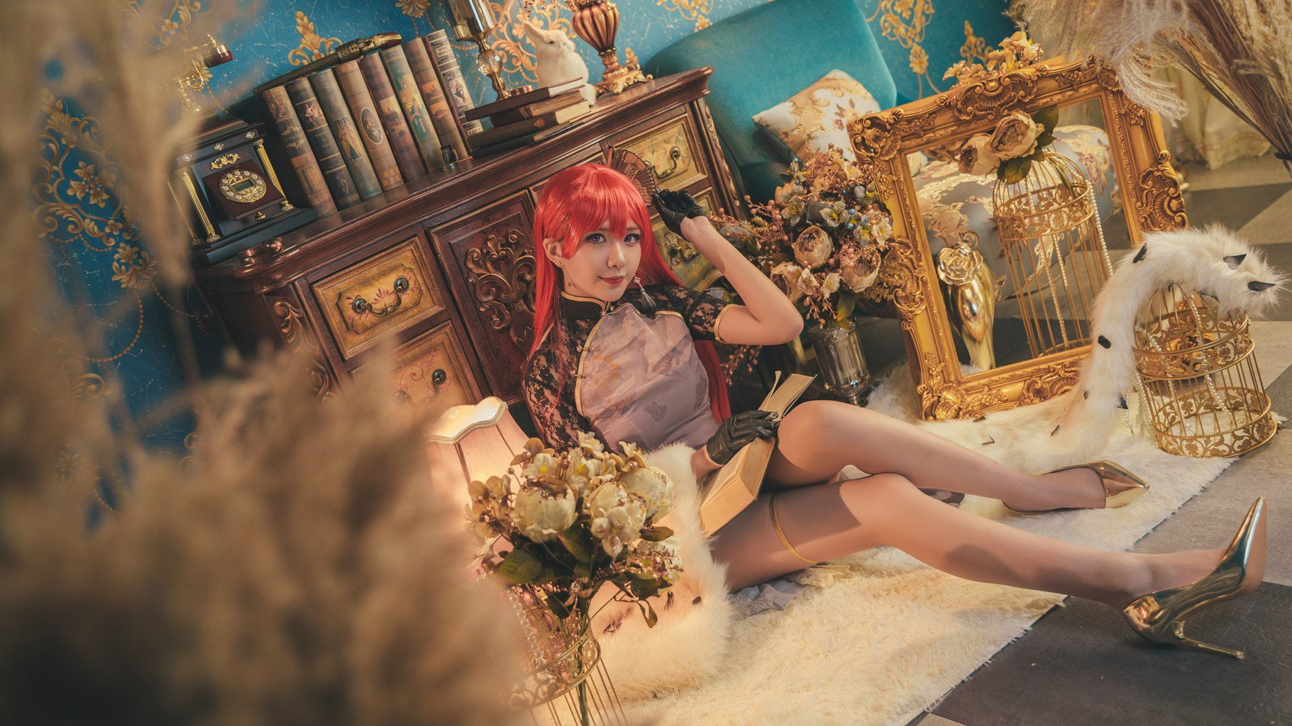 网紅Coser@源纱希喵喵喵 –君主旗袍[16P-202M] 网红写真-第4张