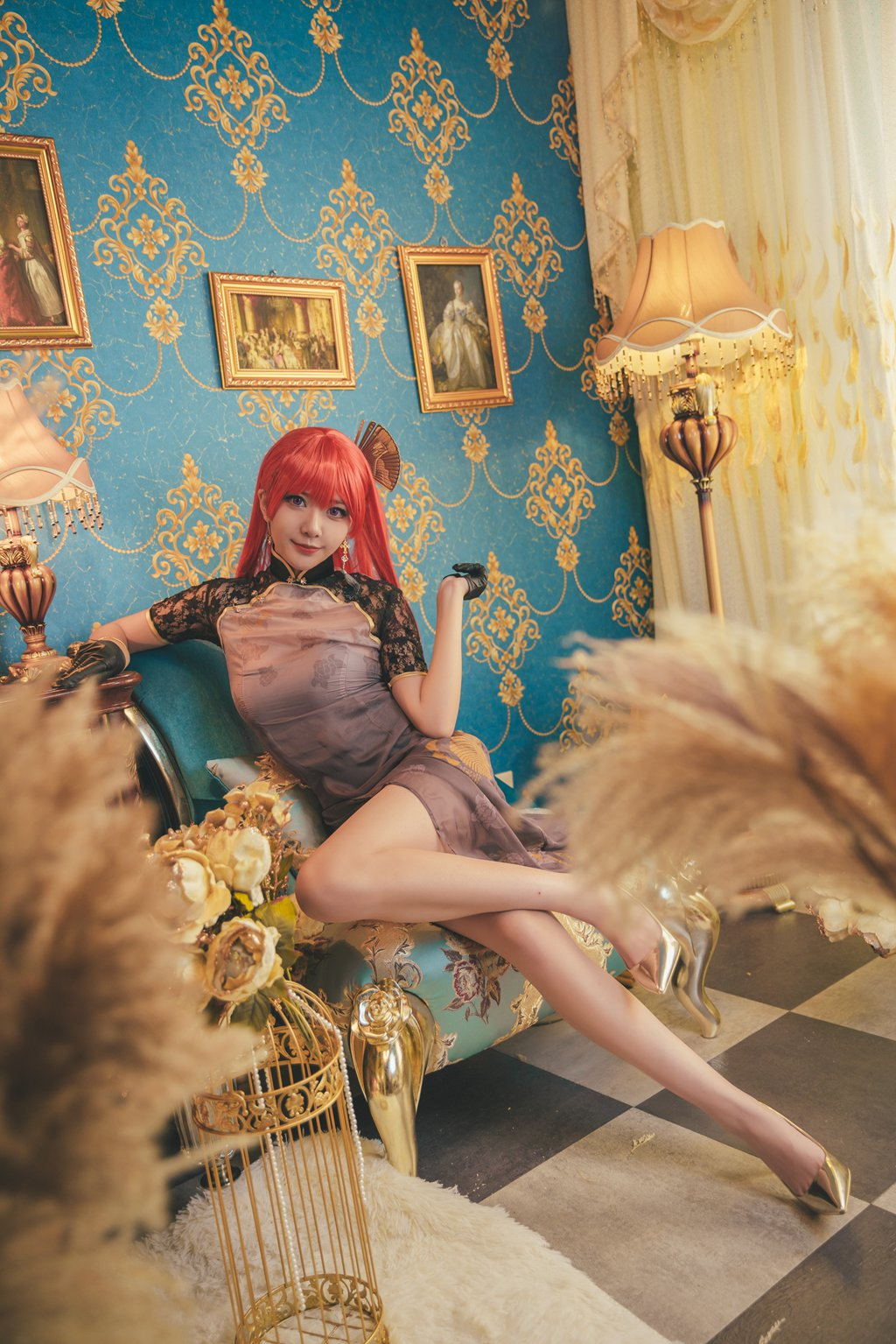 网紅Coser@源纱希喵喵喵 –君主旗袍[16P-202M] 网红写真-第3张
