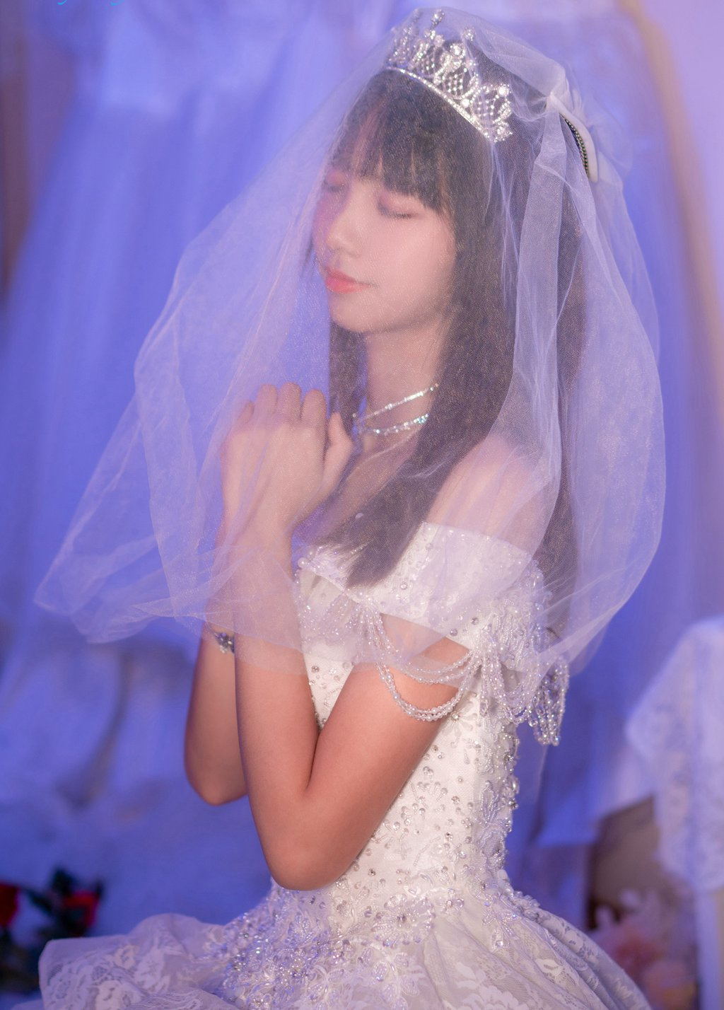 网紅Coser@西呱呀呀呀 –纯白花嫁 [77P-86MB] 网红写真-第3张