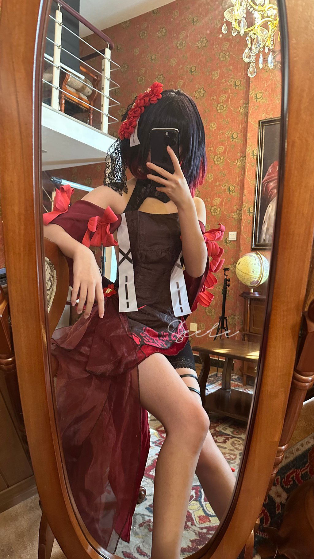 网紅Coser@Seele麦麦 –黑希旗袍物语 [61P8V-977MB] 网红写真-第3张