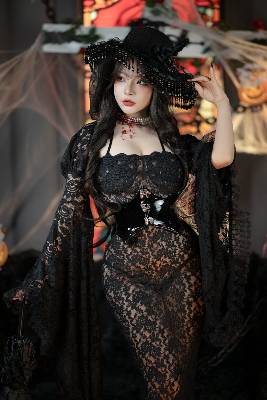 动漫博主@yuuhui玉汇 万圣节特辑 魔女狂欢夜 [133P/1V/1.14G] 网红写真-第2张