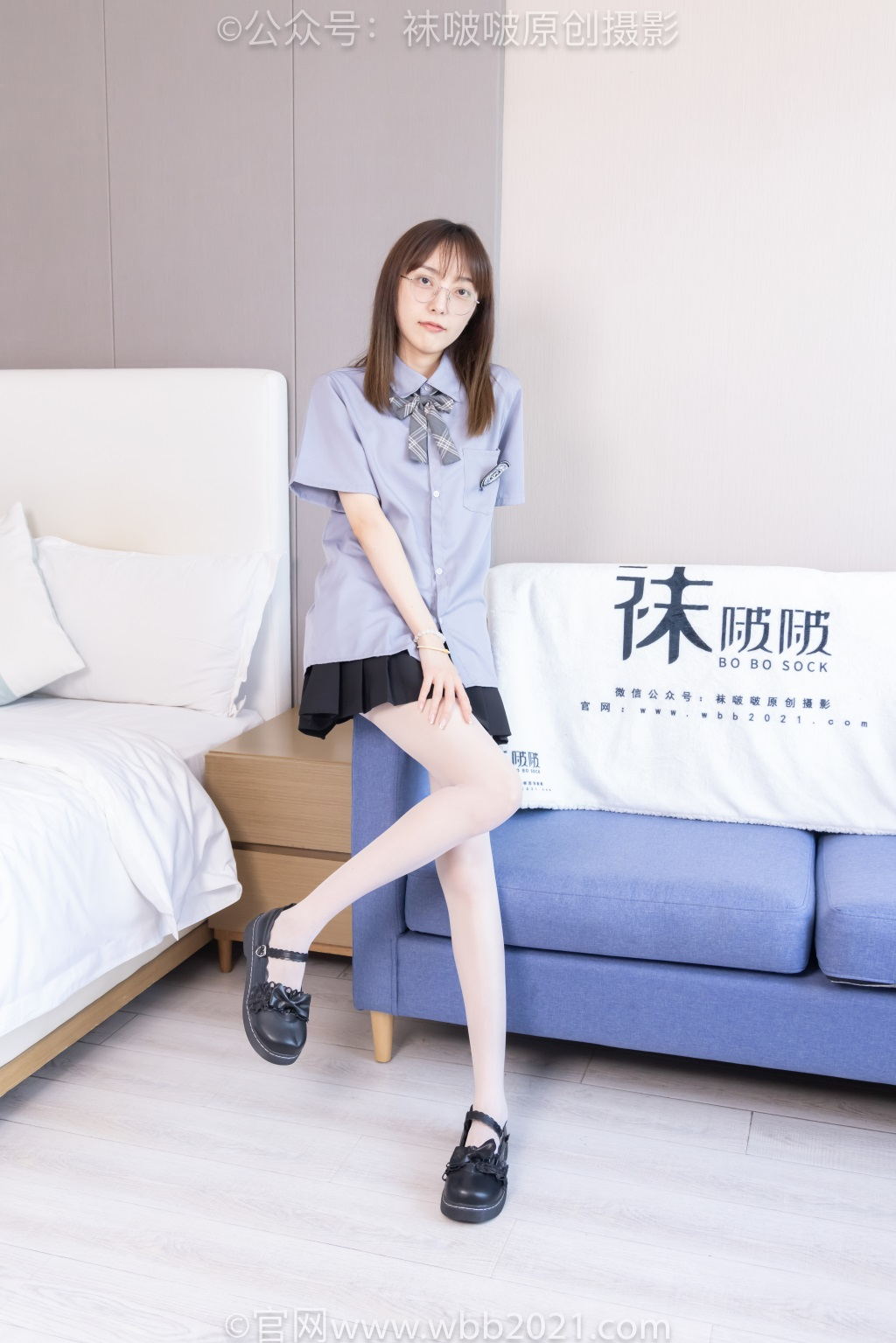 [BoBoSocks袜啵啵] NO.460 稚予-JK制服、皮鞋、帆布鞋、薄白丝（脚尖加固款）（花絮版）[163P/1V/7.22G] 年费专享-第2张