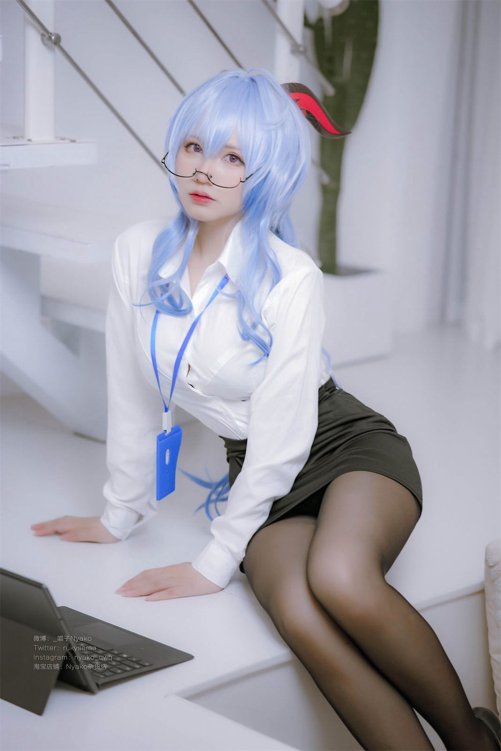 知名动漫博主@Nyako喵子 原神-甘雨OL[79P-589M] 网红写真-第1张