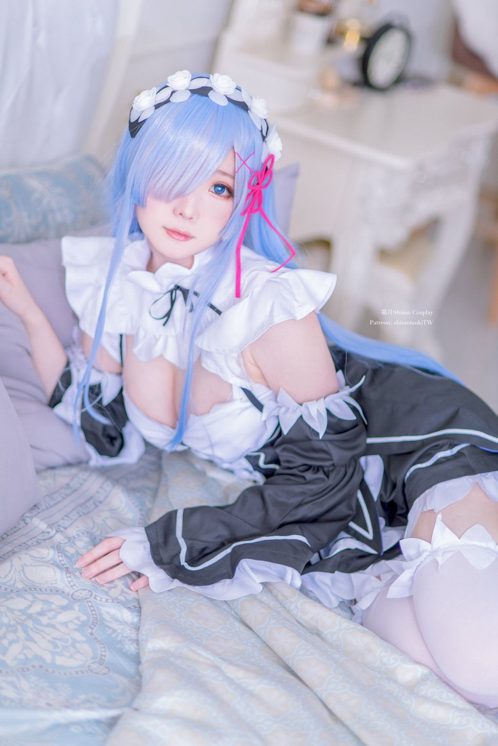 网紅Coser@霜月shimo 雷姆女仆装 [12P-13MB] 网红写真-第4张