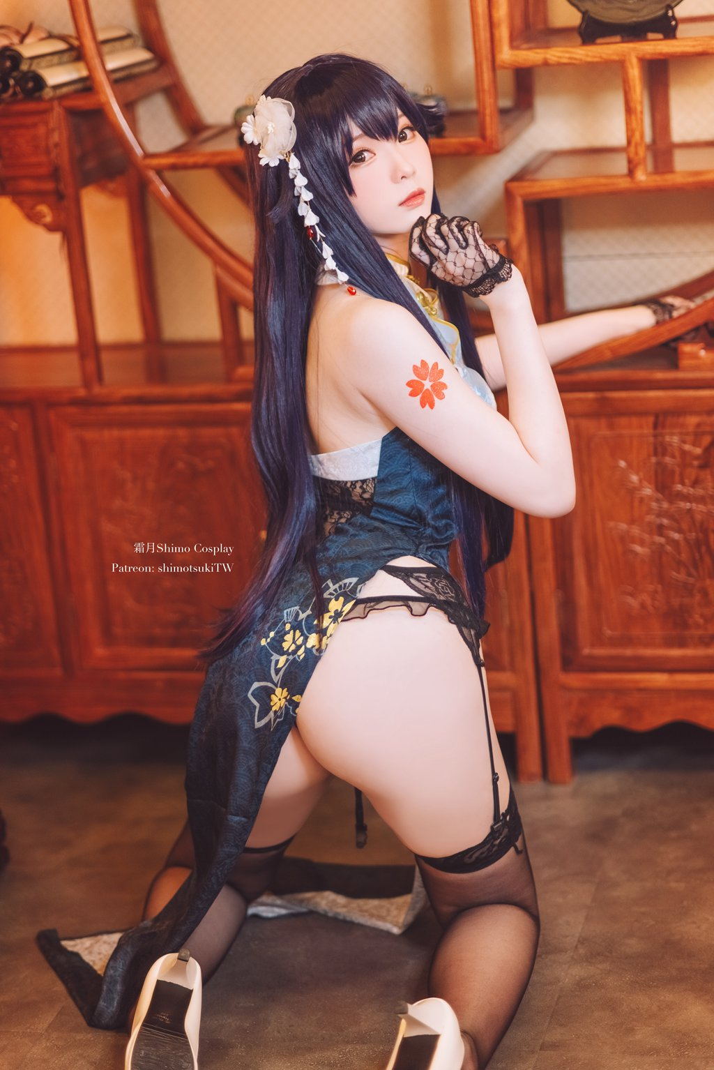 网紅Coser@霜月shimo 碧蓝航线 吾妻旗袍 [12P1V-338MB] 网红写真-第4张