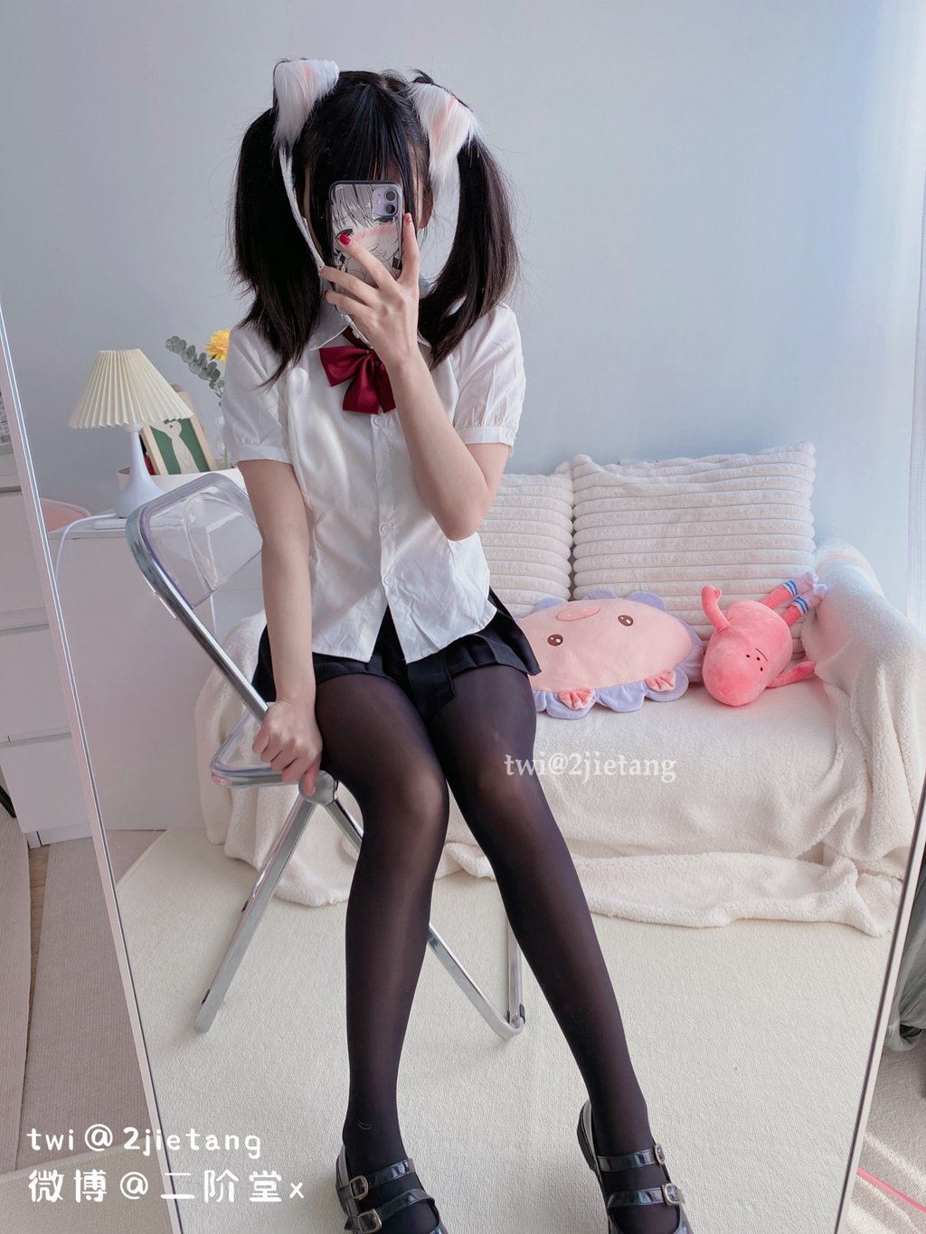 网红Coser@二阶堂 (宅绘子) 猫儿黑丝[122P-1V-158.1M] 网红写真-第4张