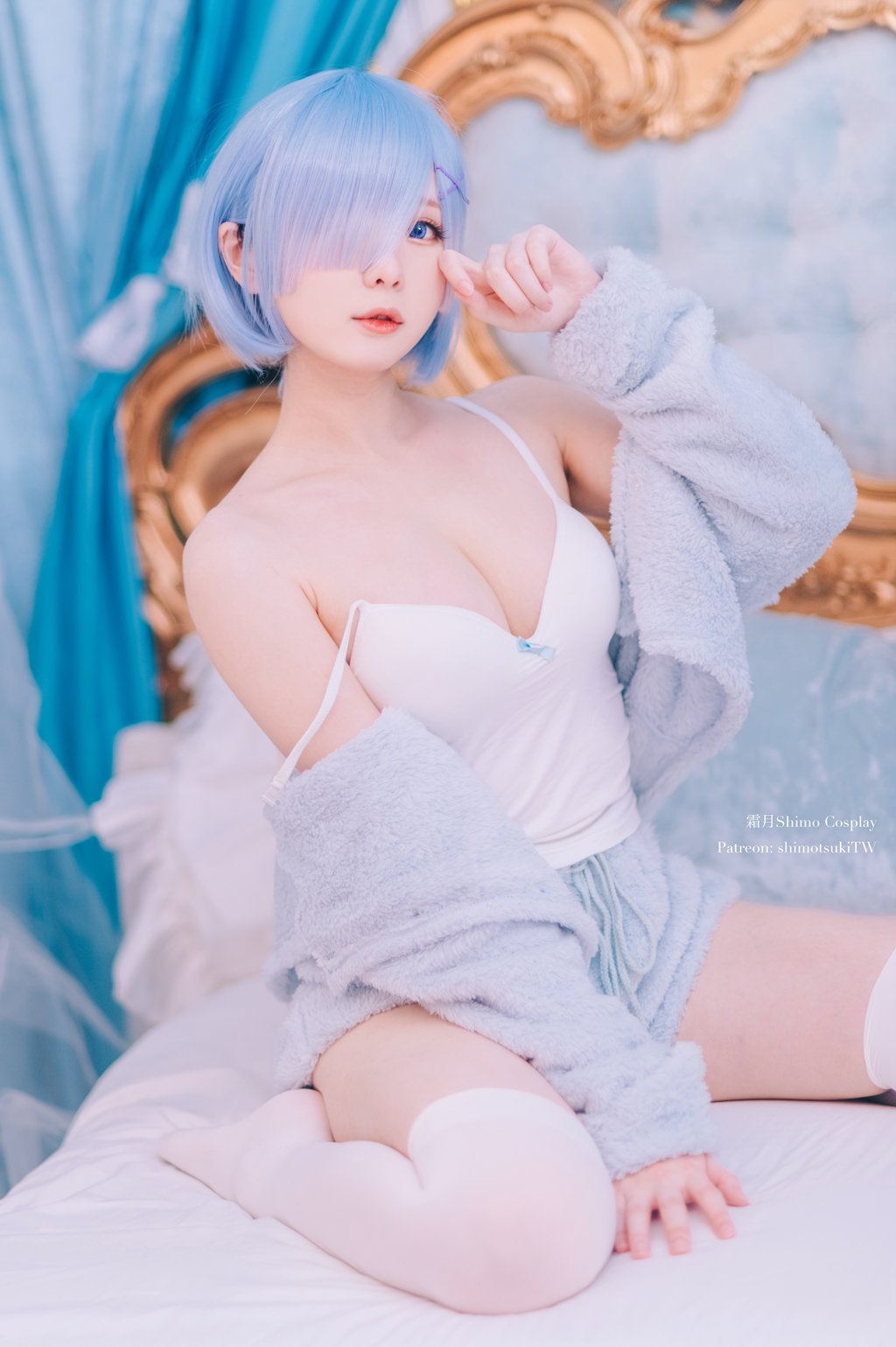 网紅Coser@霜月shimo 雷姆猫咪装 [16P-214MB] 网红写真-第3张