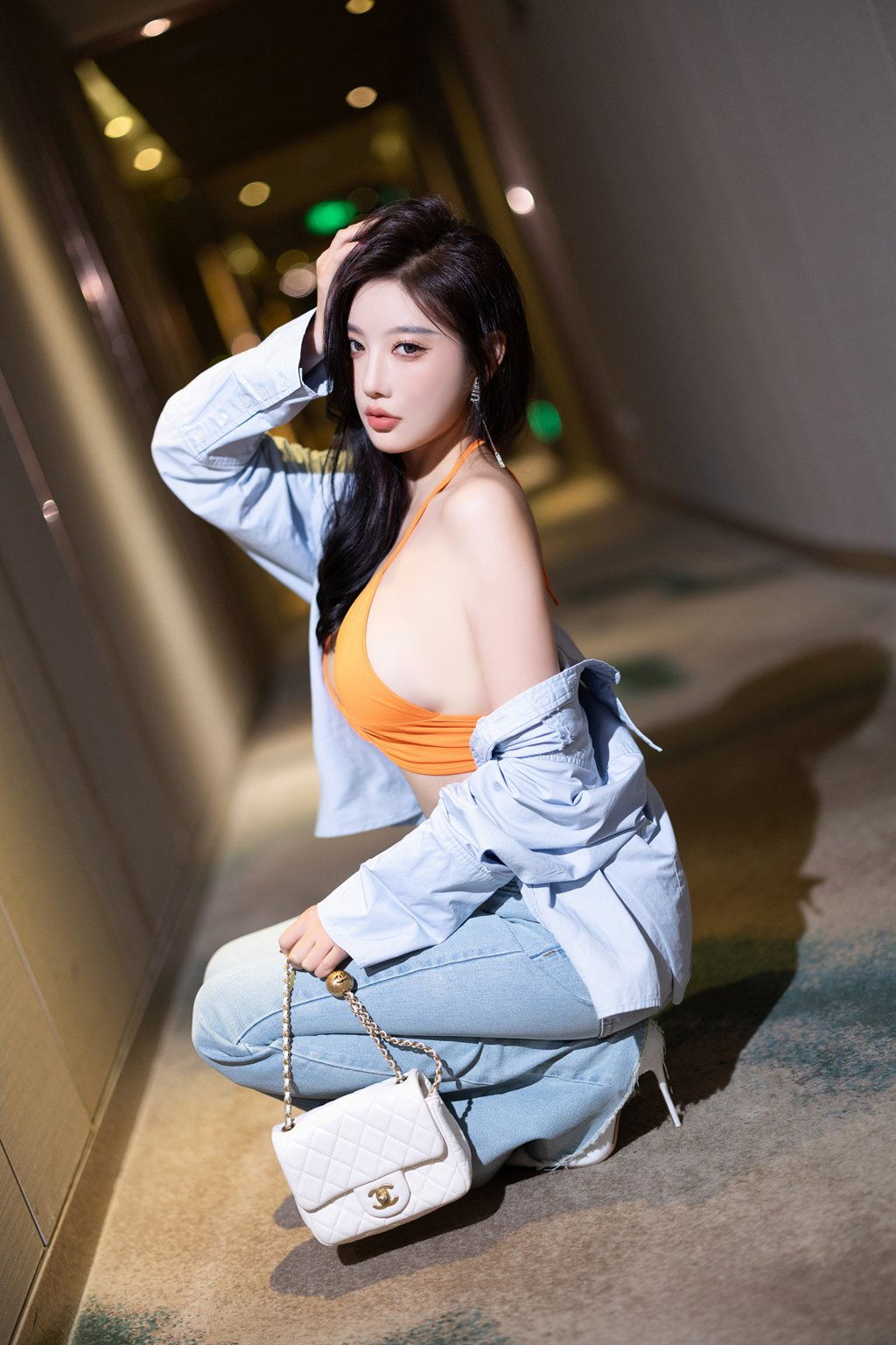 秀人模特@杨晨晨 – 内购无水印 蓝色牛仔裤[101P/920MB] 年费专享-第2张