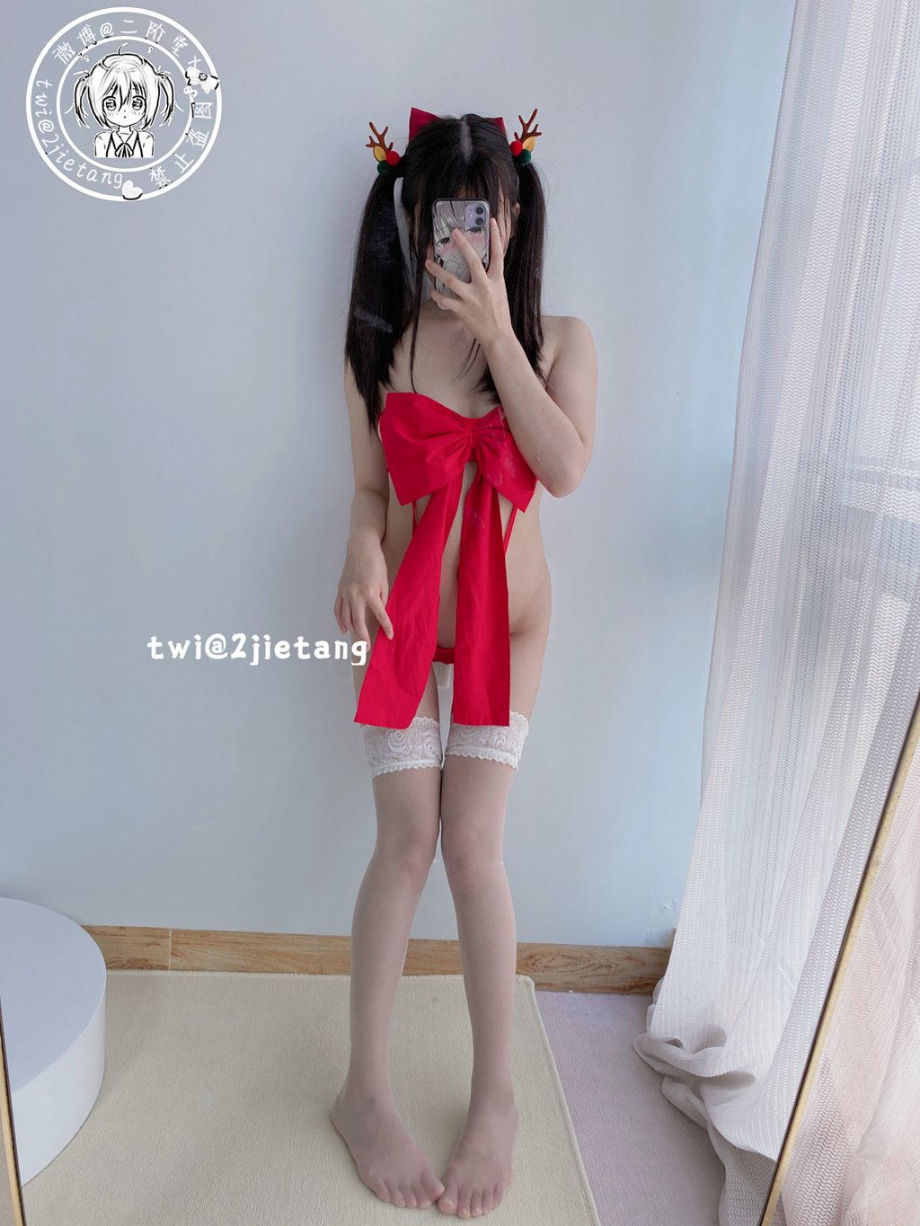 网紅Coser@二阶堂 (宅绘子) 红色蝴蝶结[95P-1V-257.5M] 网红写真-第2张