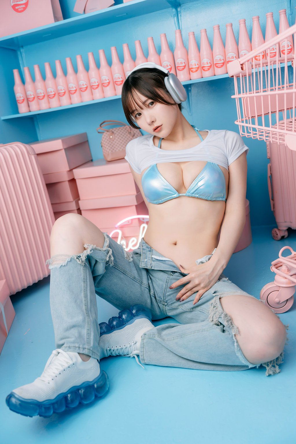 人气Coser@けん研(けんけん) – NO.072 PINK×BLUE [100P-225MB] 网红写真-第1张