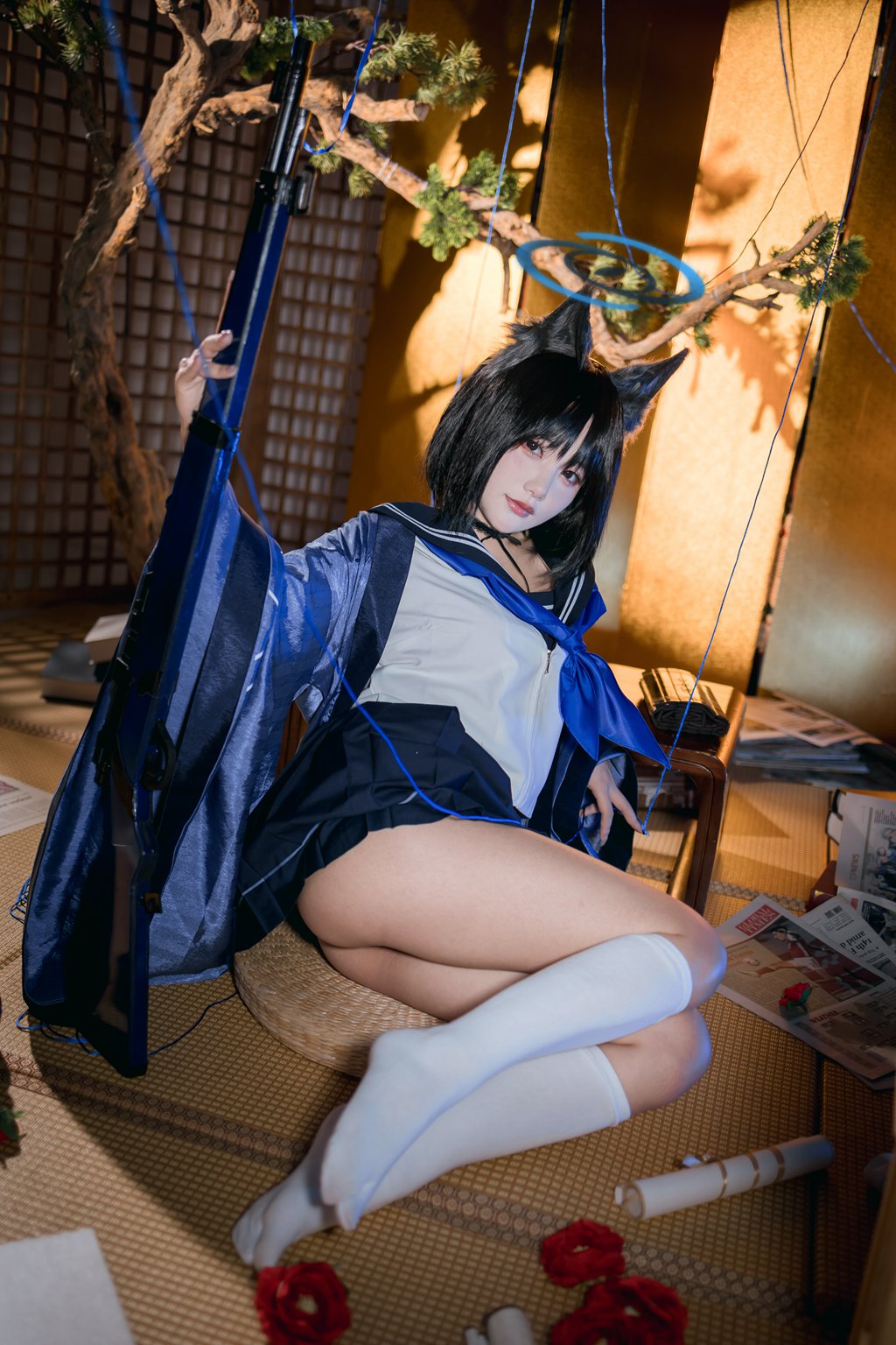 网紅Coser@是一只熊仔吗 蔚蓝档案 桐生桔梗[40P-220M] 网红写真-第4张