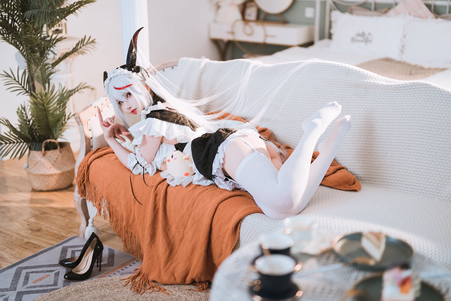 知名动漫Coser@rioko凉凉子 妄想航线 港区的龙女仆 [30P/259MB] 网红写真-第4张