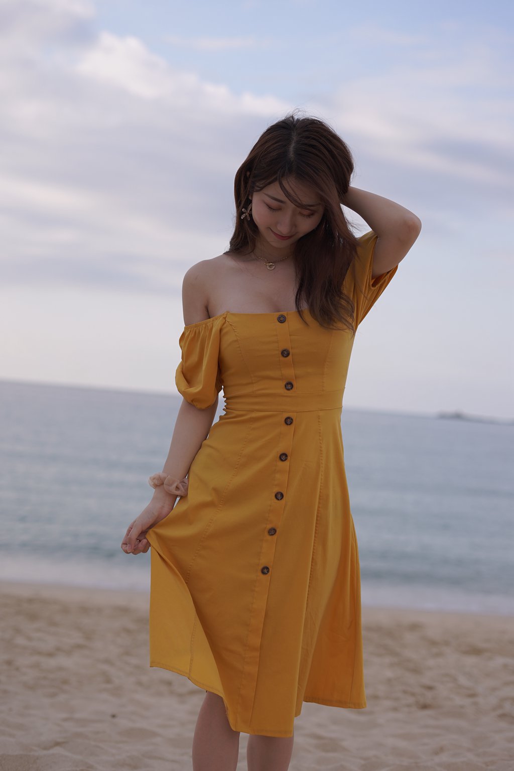 微博红人Coser@黑川 海岛之旅真爱版-黄色连衣裙[19P-132M] 网红写真-第3张