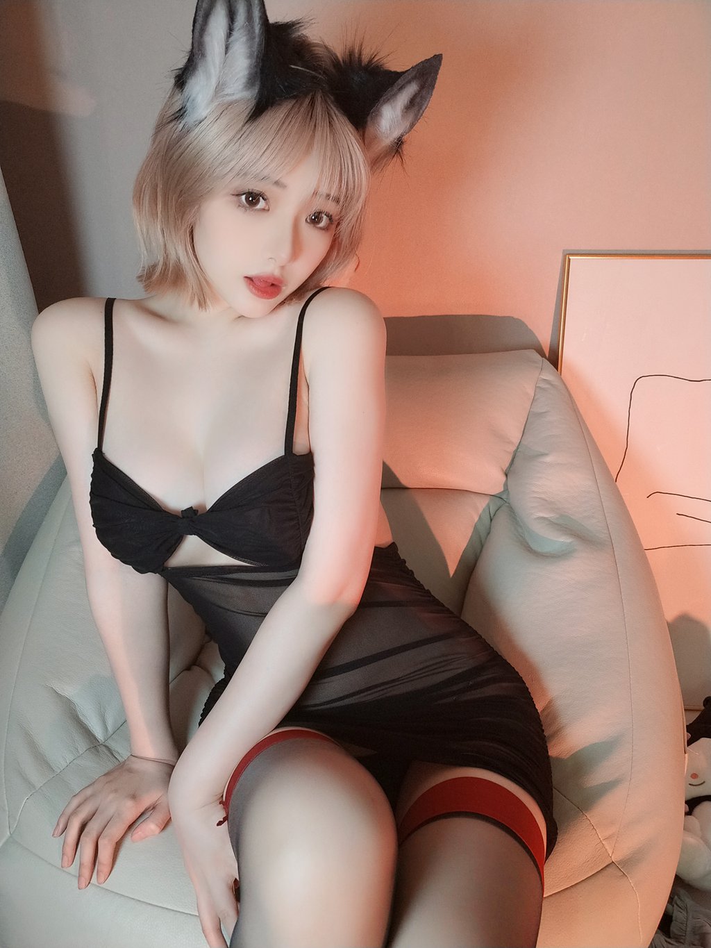 网紅Coser@雯妹不讲道理 3月礼包 黑红丝[41P+3V／977MB] 网红写真-第3张