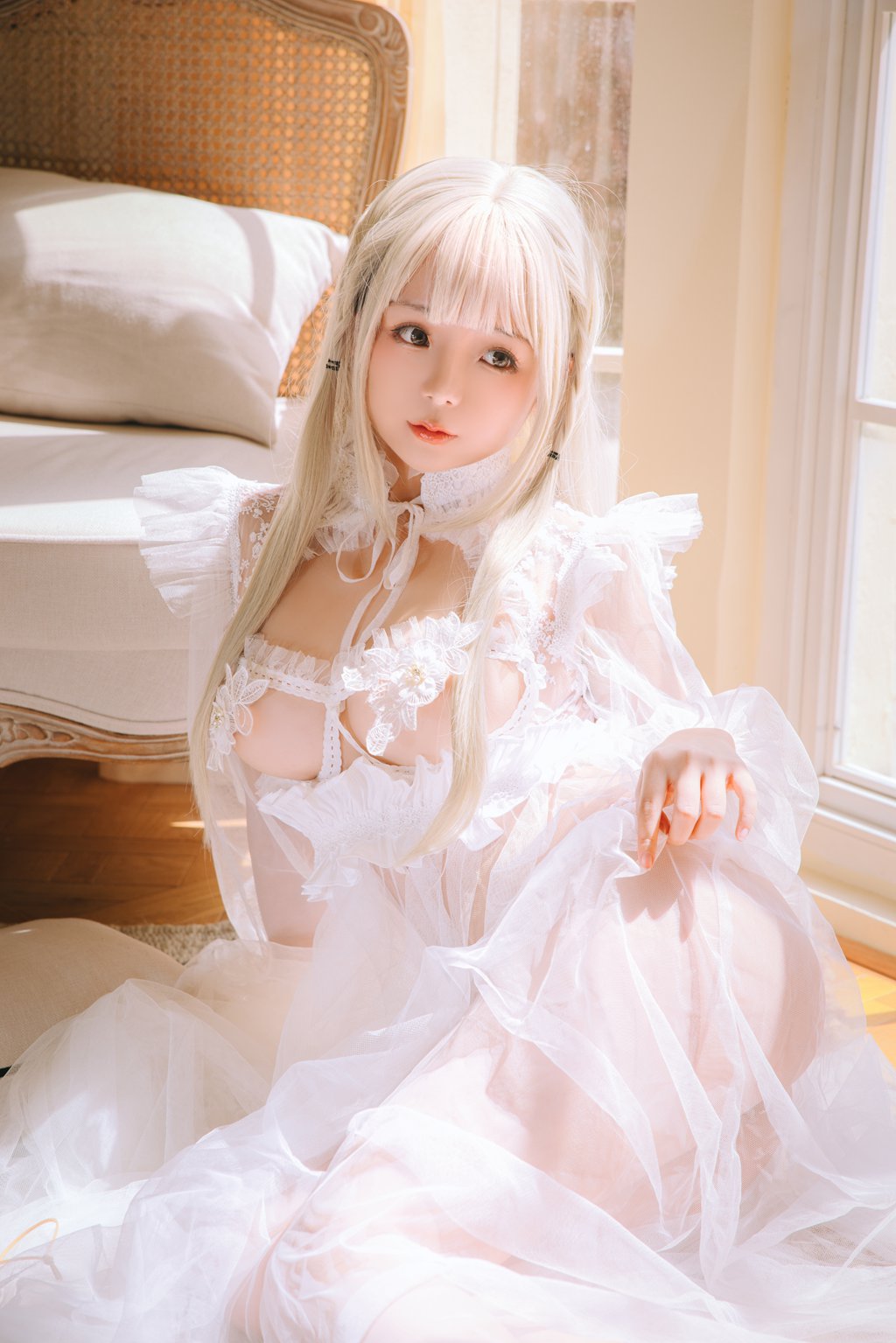 人气动漫博主@日奈娇 白纱衣[134P-4V-1.08GB] 网红写真-第2张