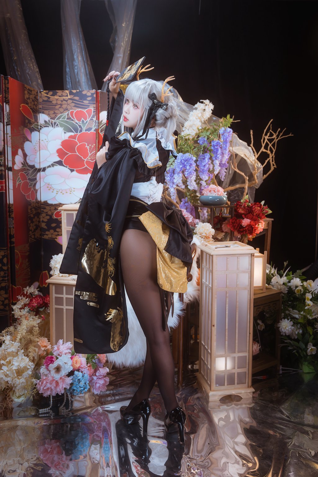 动漫博主@萌芽儿o0 白兔和服[18P-137.4M] 网红写真-第2张