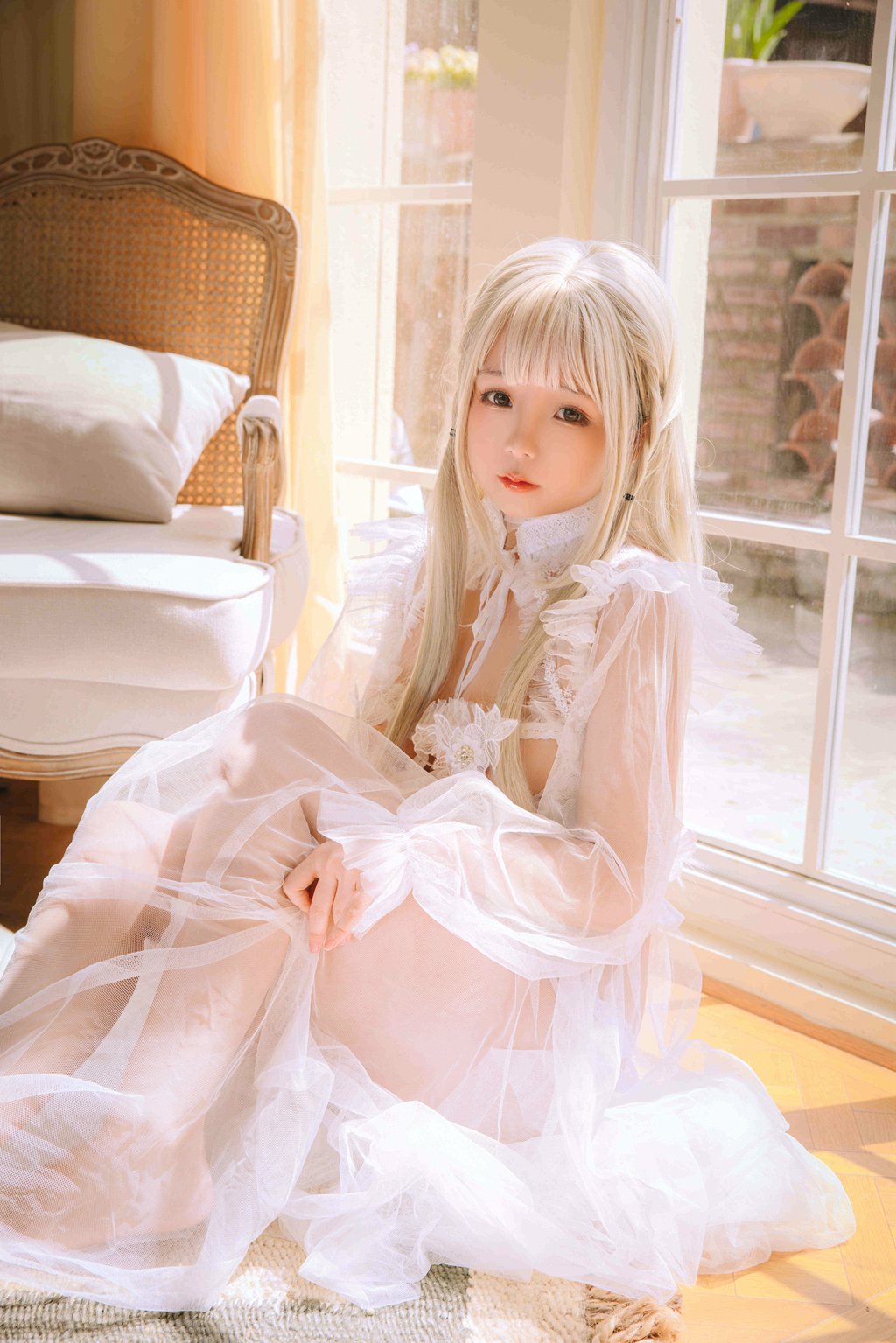 人气动漫博主@日奈娇 白纱衣[134P-4V-1.08GB] 网红写真-第1张