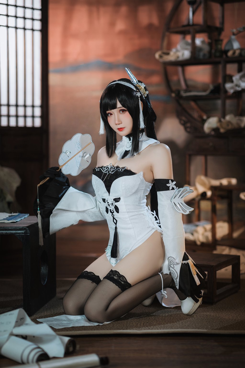 动漫博主@焖焖碳 碧蓝航线 鎮海 白黑礼服[23P-133M] 网红写真-第1张