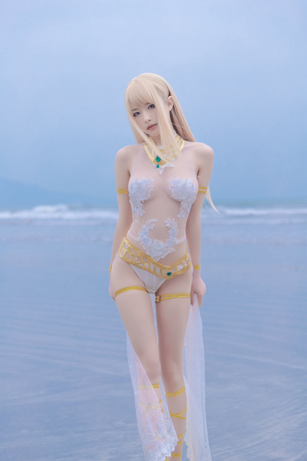 知名动漫博主@清水由乃 玛丽萝丝 白色泳衣 [33P-355MB] 网红写真-第1张