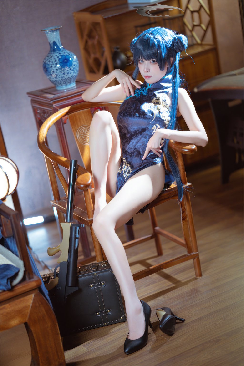动漫博主@是三不是世w 碧蓝档案 妃咲旗袍[42P-269.3M] 网红写真-第4张
