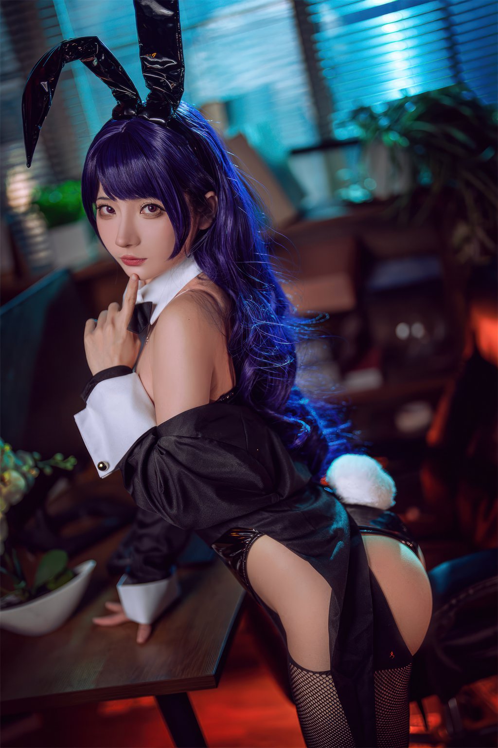 动漫博主@是三不是世w 喜多川海梦 紫发兔女郎 [59P-412MB] 网红写真-第4张