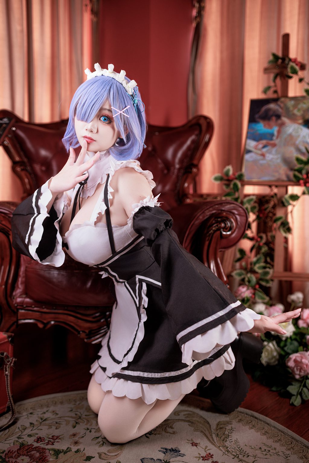 动漫博主@阿雪雪 –蕾姆女仆[87P-3V-1.07G] 网红写真-第3张