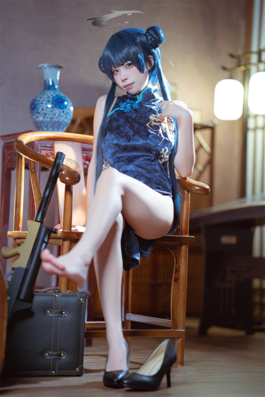 动漫博主@是三不是世w 碧蓝档案 妃咲旗袍[42P-269.3M] 网红写真-第2张